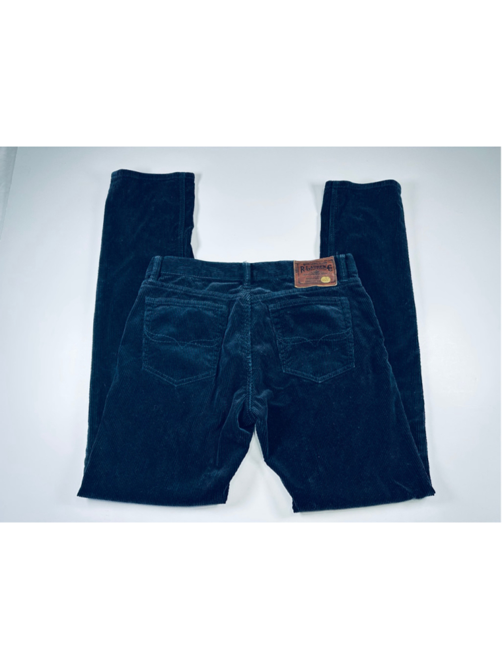 Vintage Ralph Lauren Blue Label Brand Thompson Black Wide Wale Corduroy Pants 8 - Picture 5 of 16